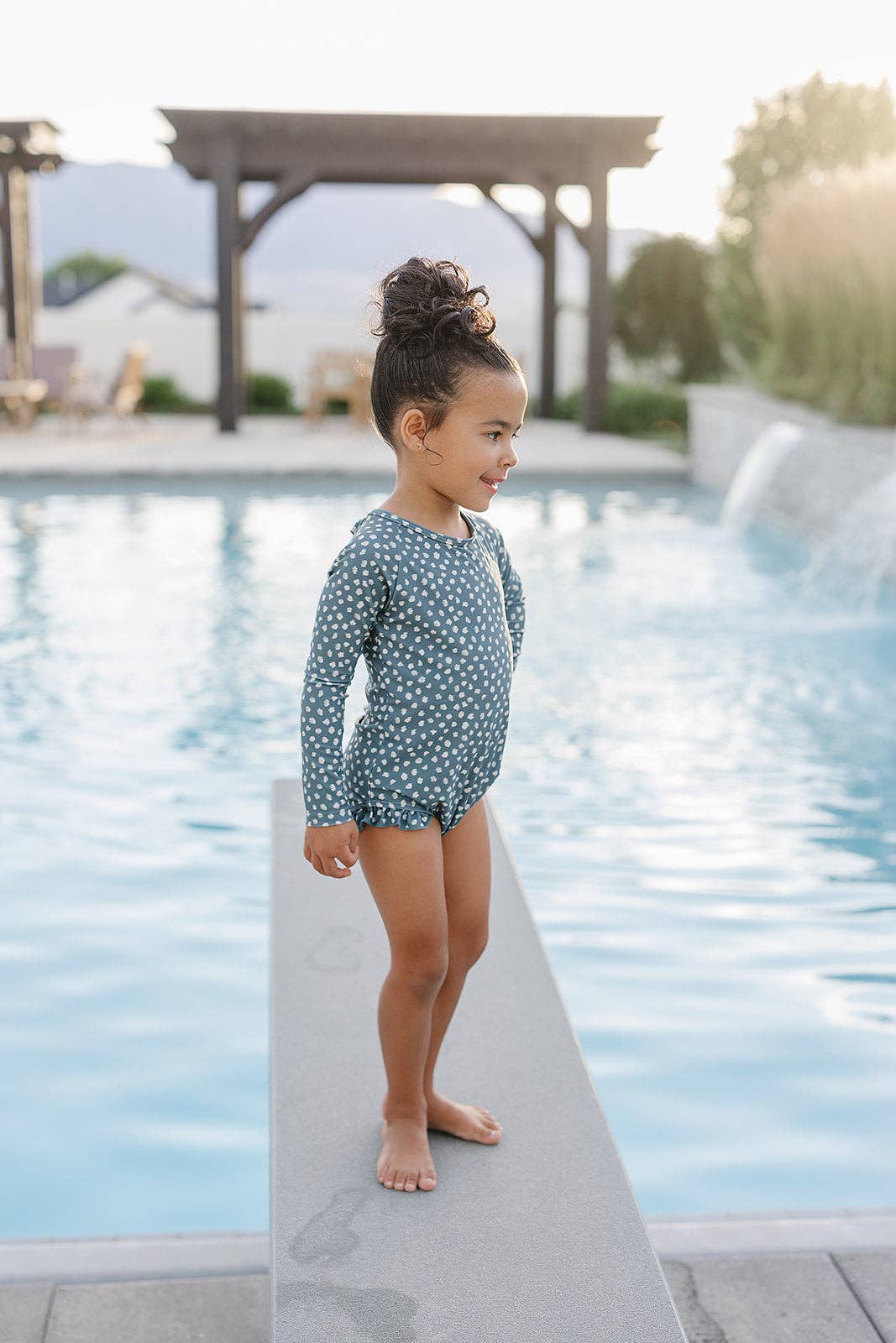 "August" Ruffle Rashguard Suit