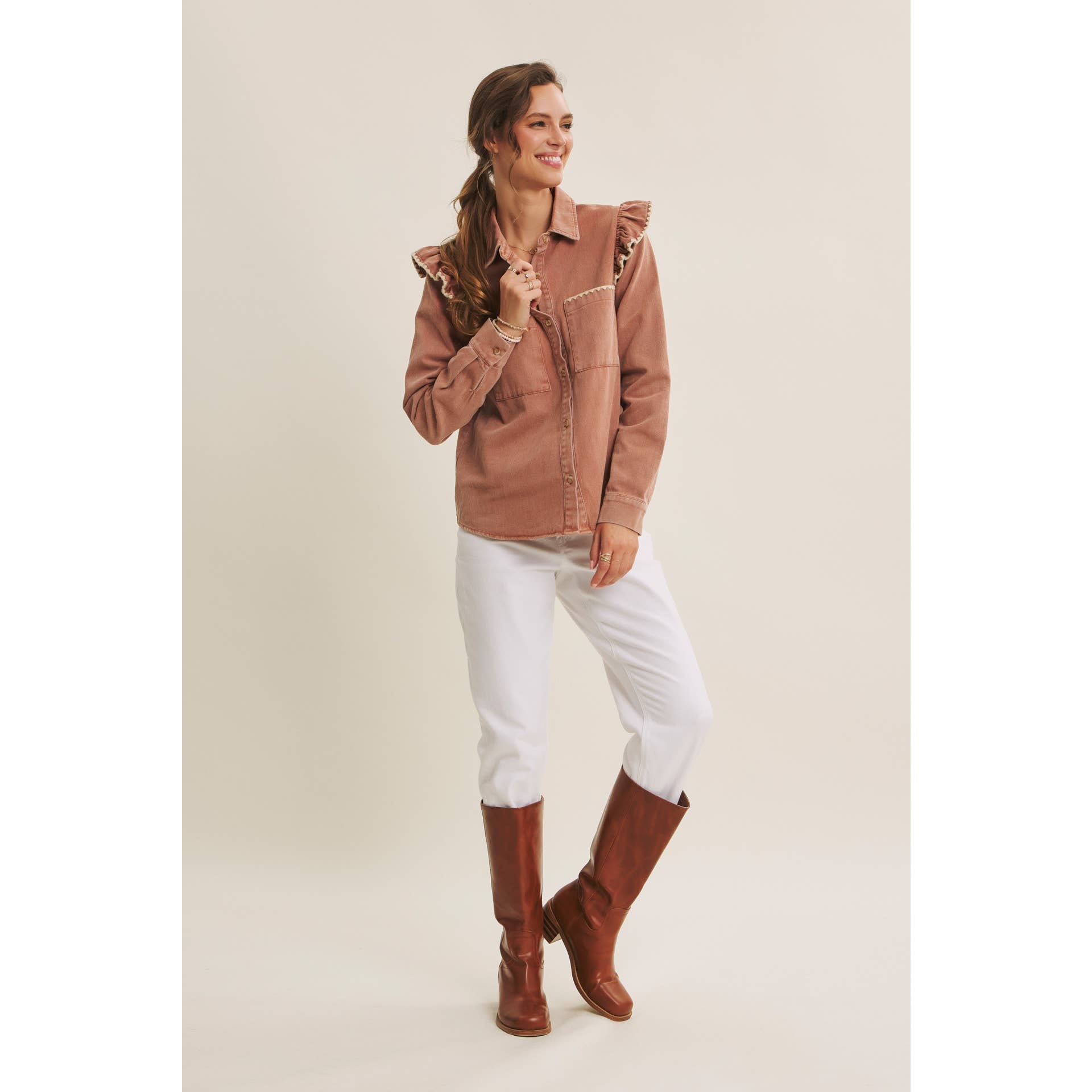 WESTERN STAPLE MINERAL-WASHED TWILL SHACKET