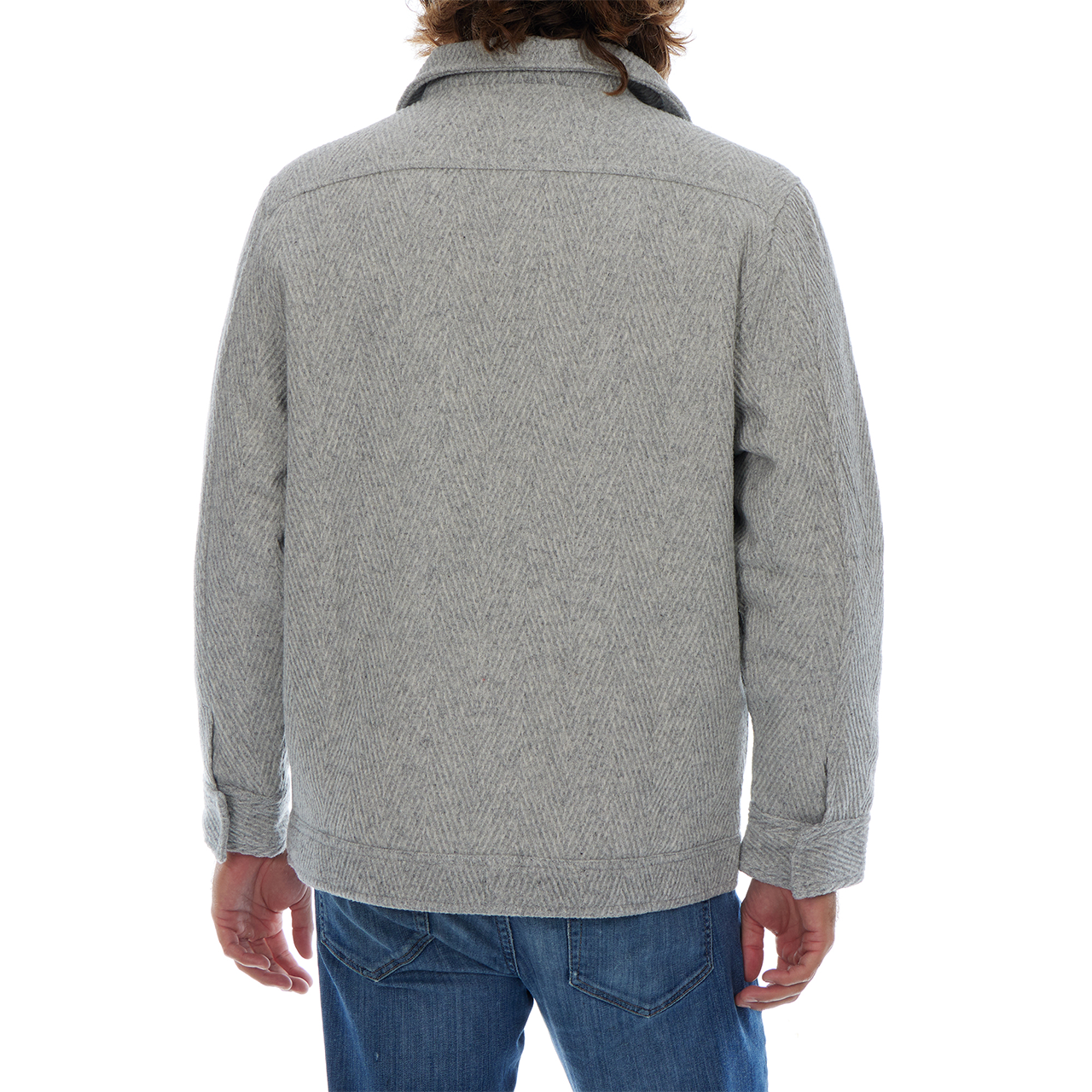Kane Grey Textured Zip Up Wool Cargo Pocket Jacket