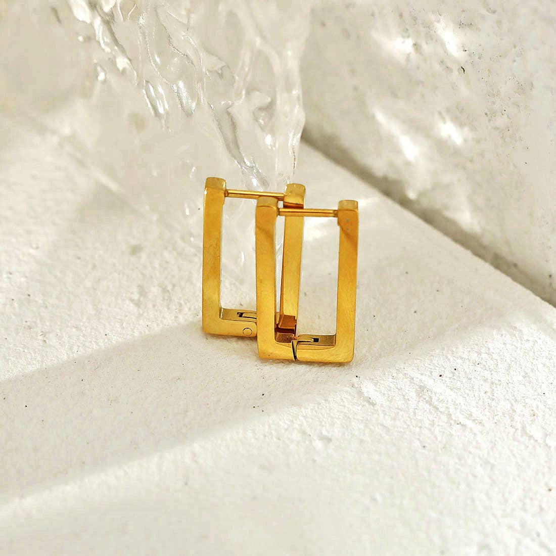 DELILAH Rectangular Mini Hoop Earrings