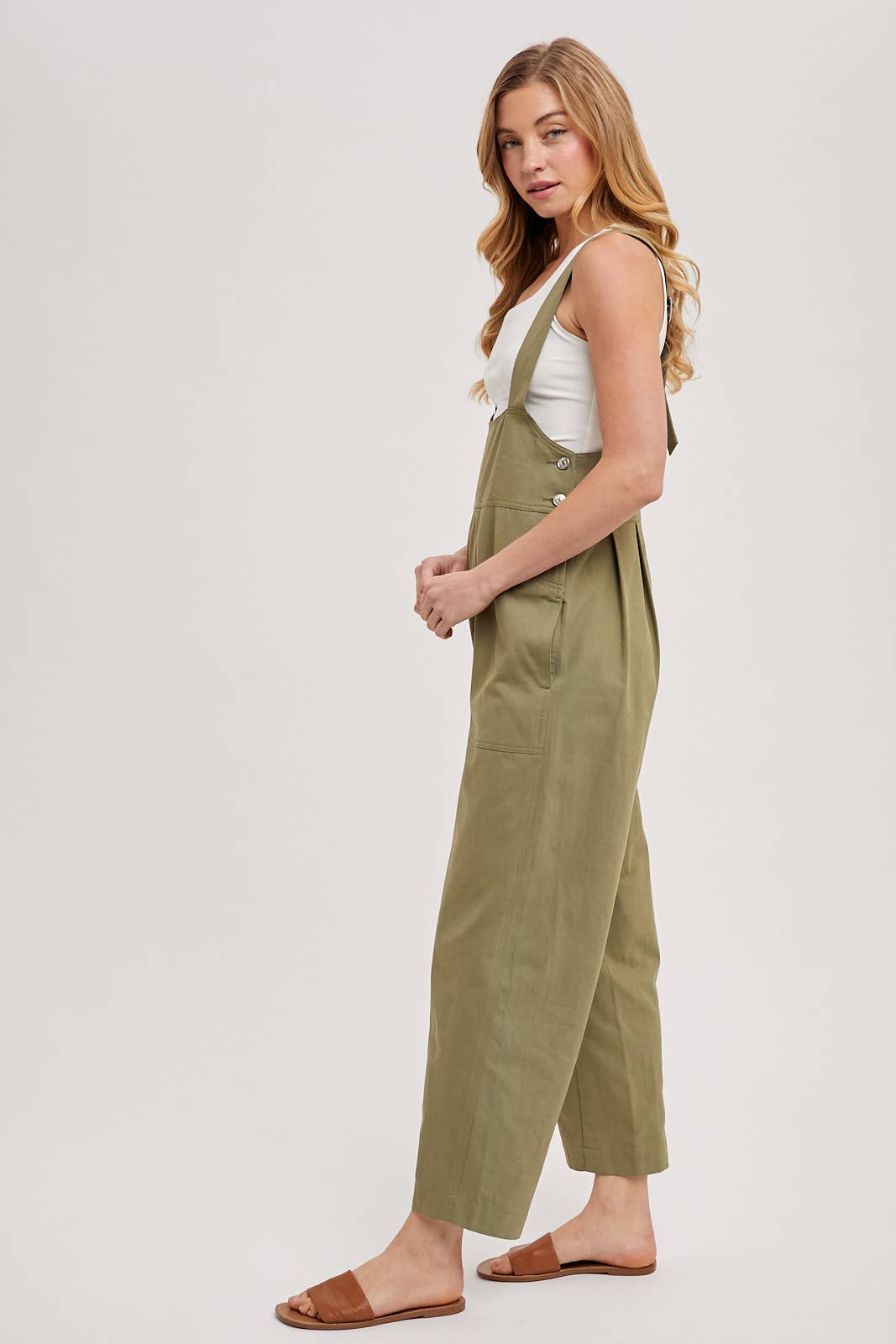 TAPERED CAPRI OVERALLS WITH POCKETS