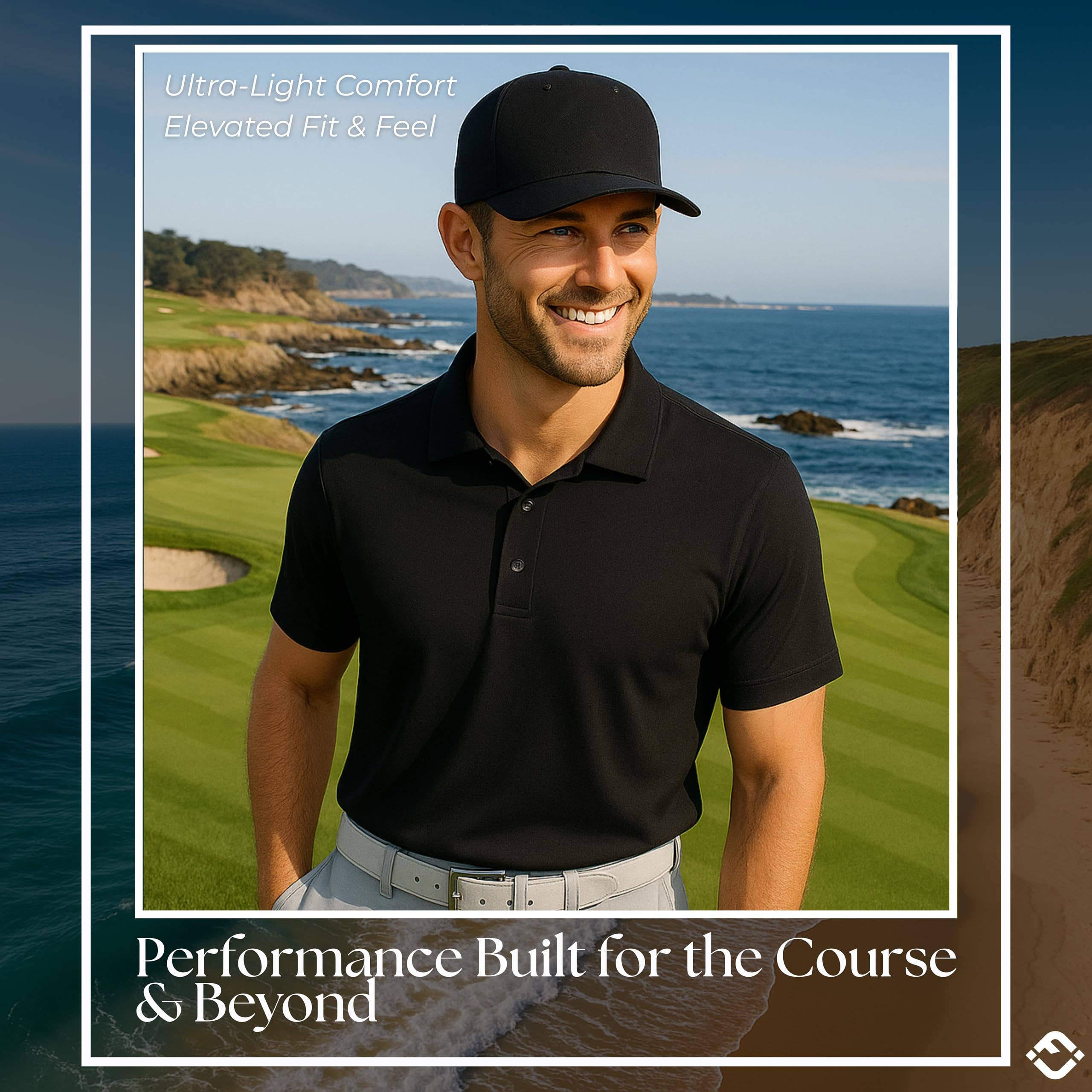 Blank Laser Cut Golf Cap -Black