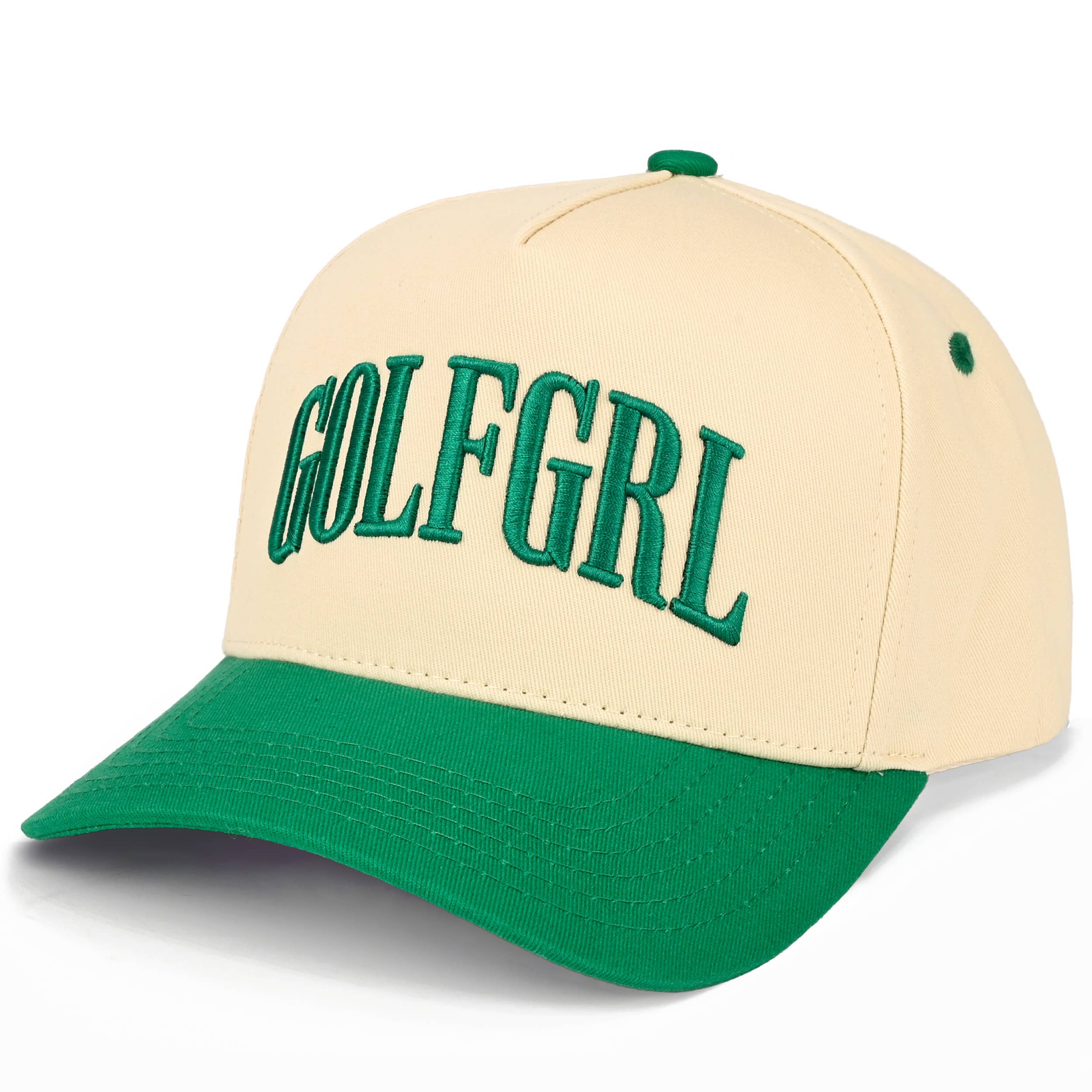 C.C GOLFGRL Letter Embroidered on Two Tone Trucker Hat