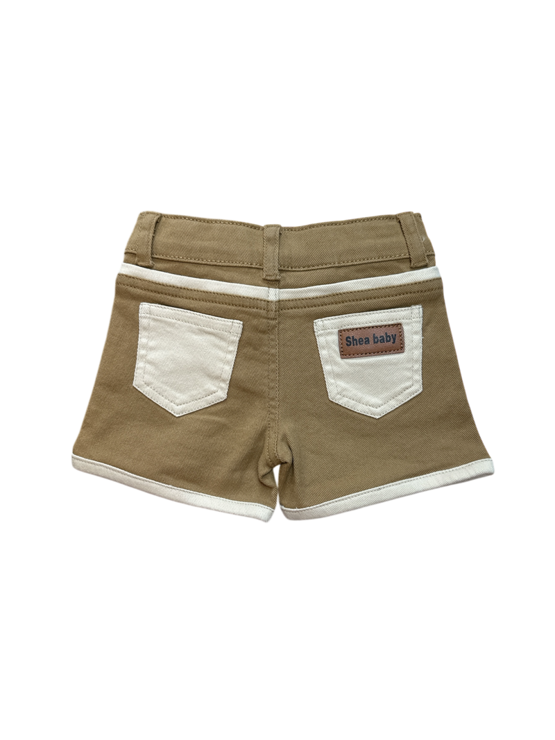Out West Cowgirl Brown Denim Arrow Shorts