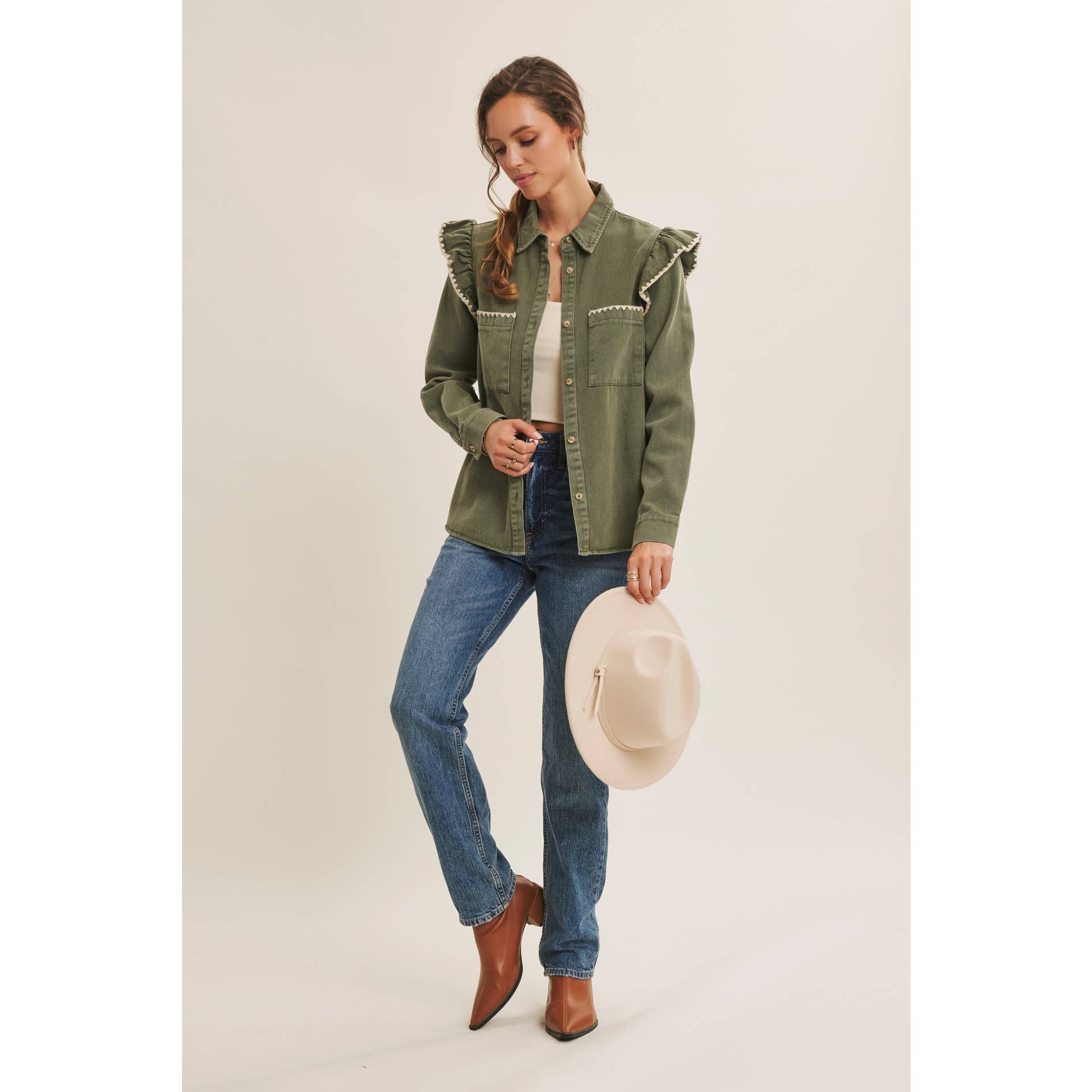 WESTERN STAPLE MINERAL-WASHED TWILL SHACKET