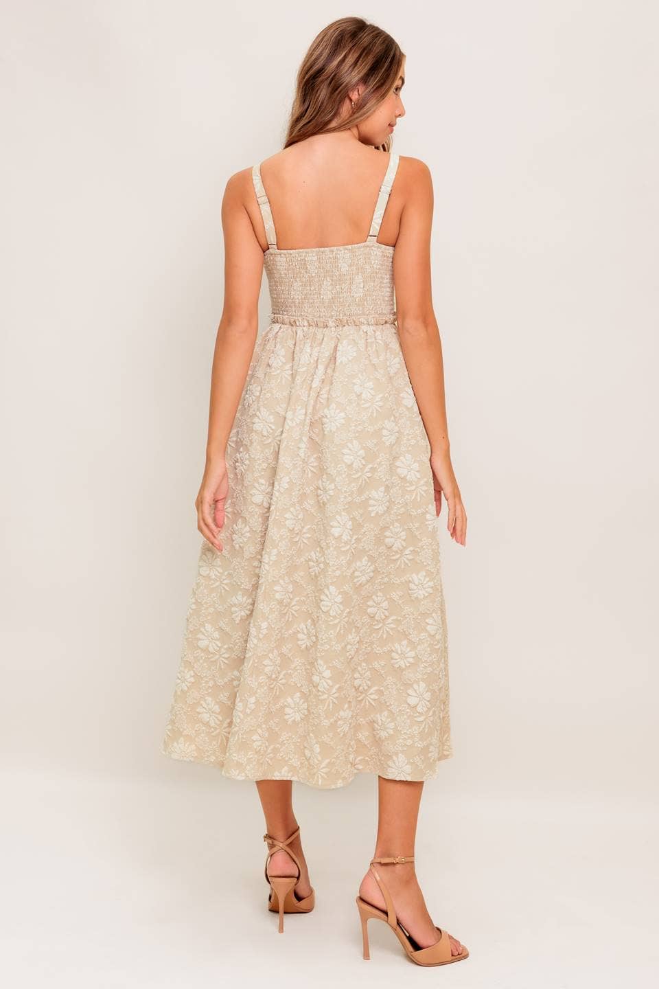A jacquard woven midi dress