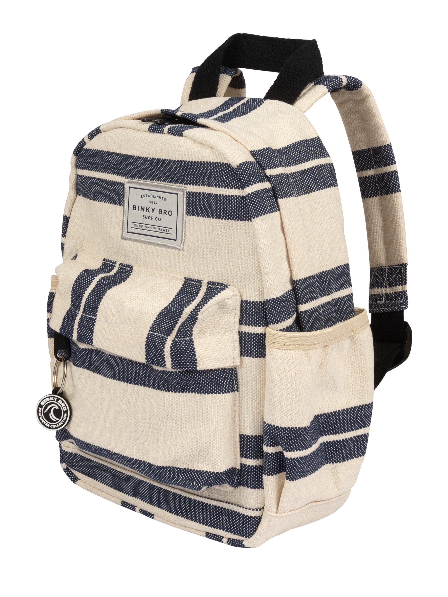 Navy Striped Canvas Kids Backpack