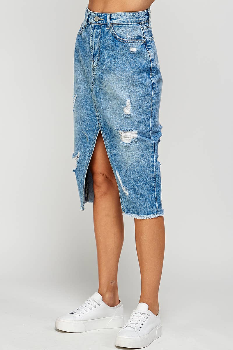 Ladies Long Denim Skirt