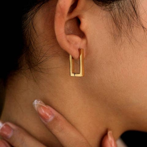 DELILAH Rectangular Mini Hoop Earrings