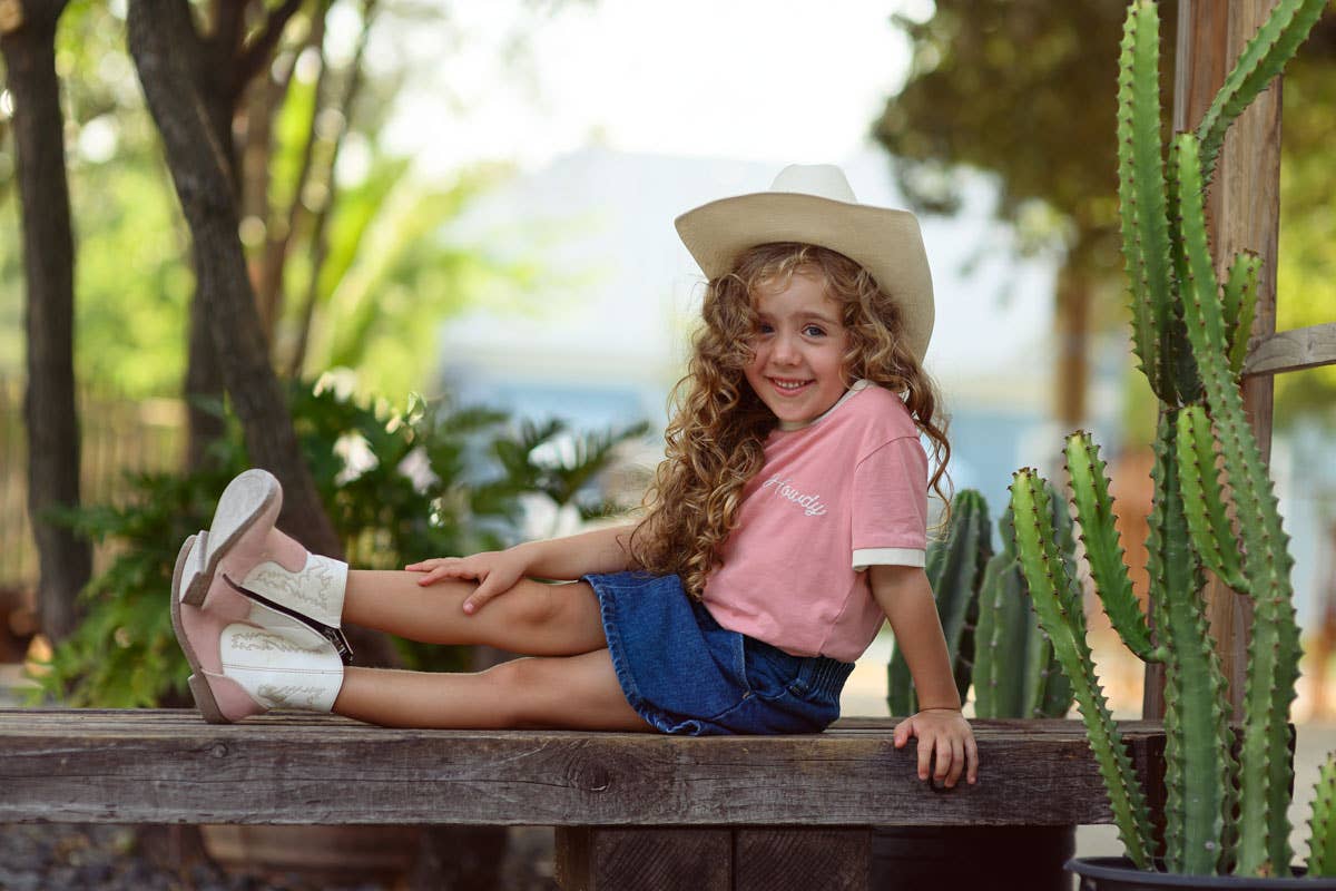 Howdy Vintage Ringer (Youth) | Pink