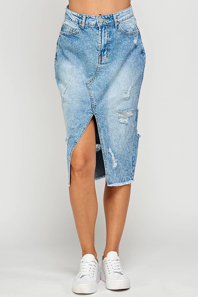 Ladies Long Denim Skirt