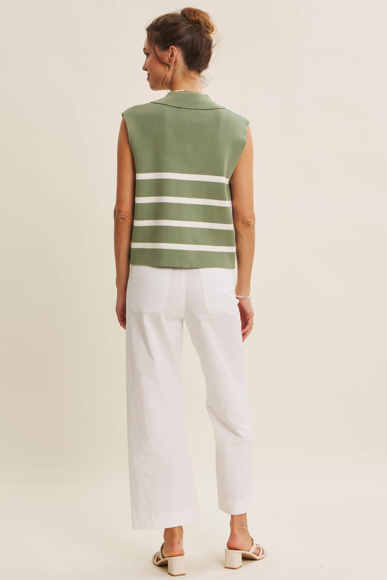 ALL SEASON LAYERING VISCOSE RIB BUTTON-DOWN SWEATER VEST