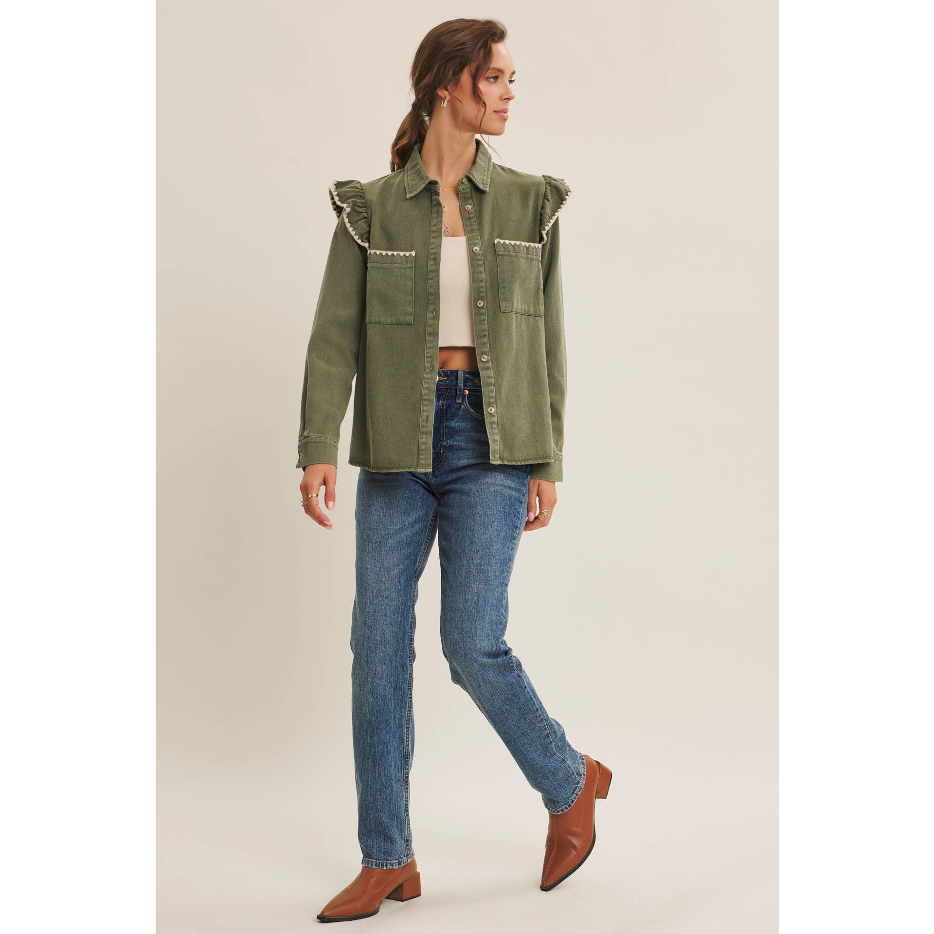 WESTERN STAPLE MINERAL-WASHED TWILL SHACKET