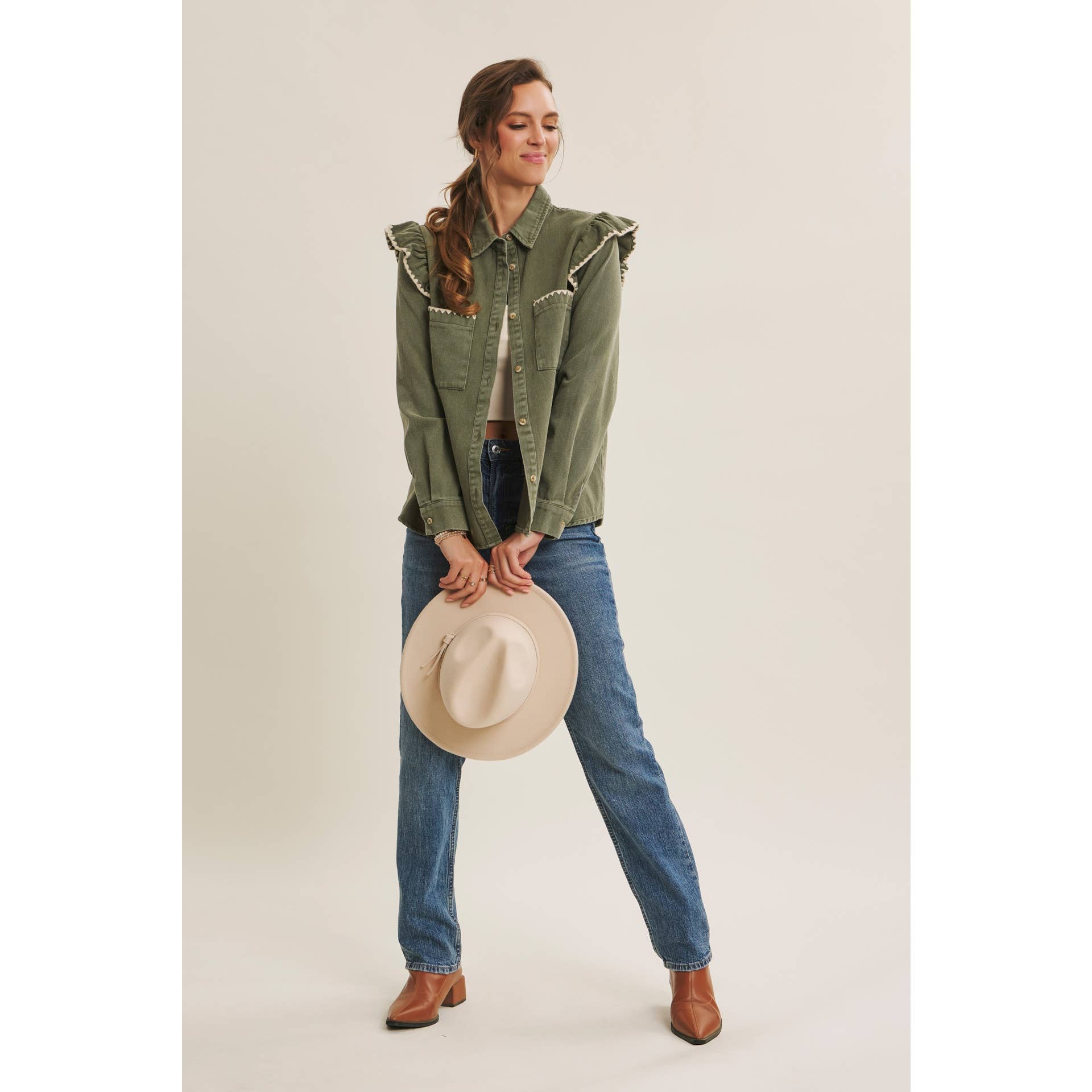 WESTERN STAPLE MINERAL-WASHED TWILL SHACKET