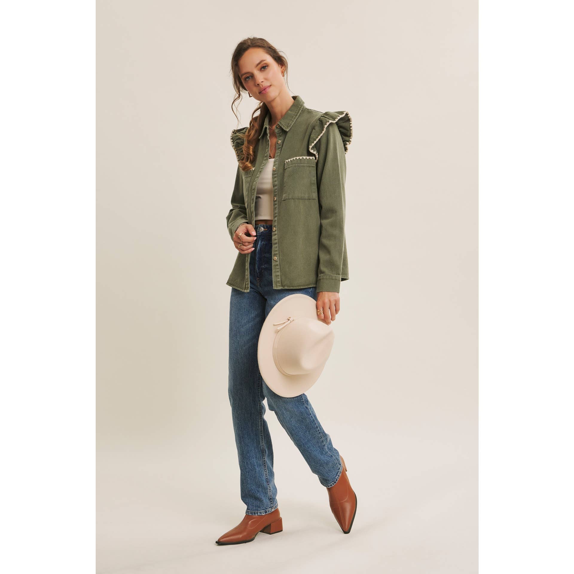WESTERN STAPLE MINERAL-WASHED TWILL SHACKET