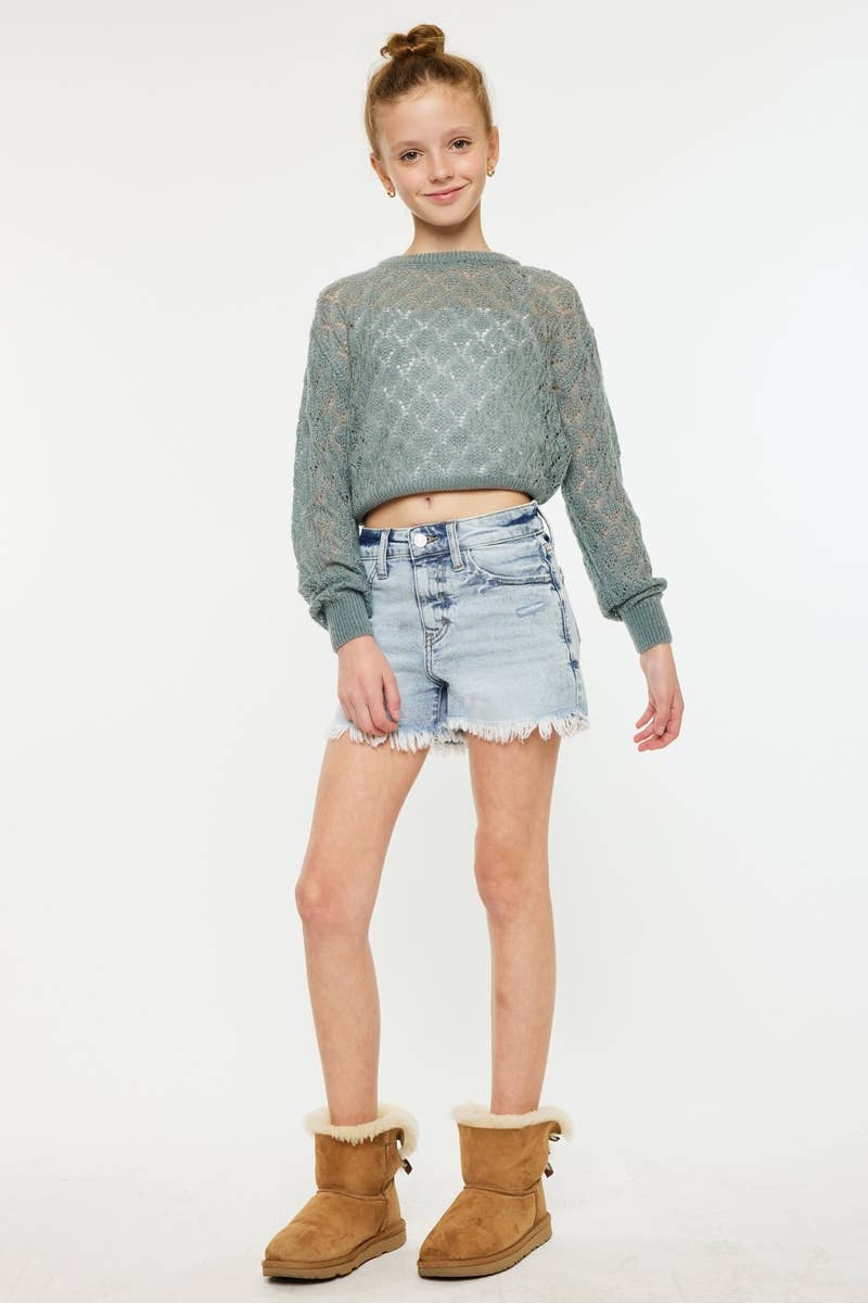 YOUTH HIGH RISE MOM SHORT