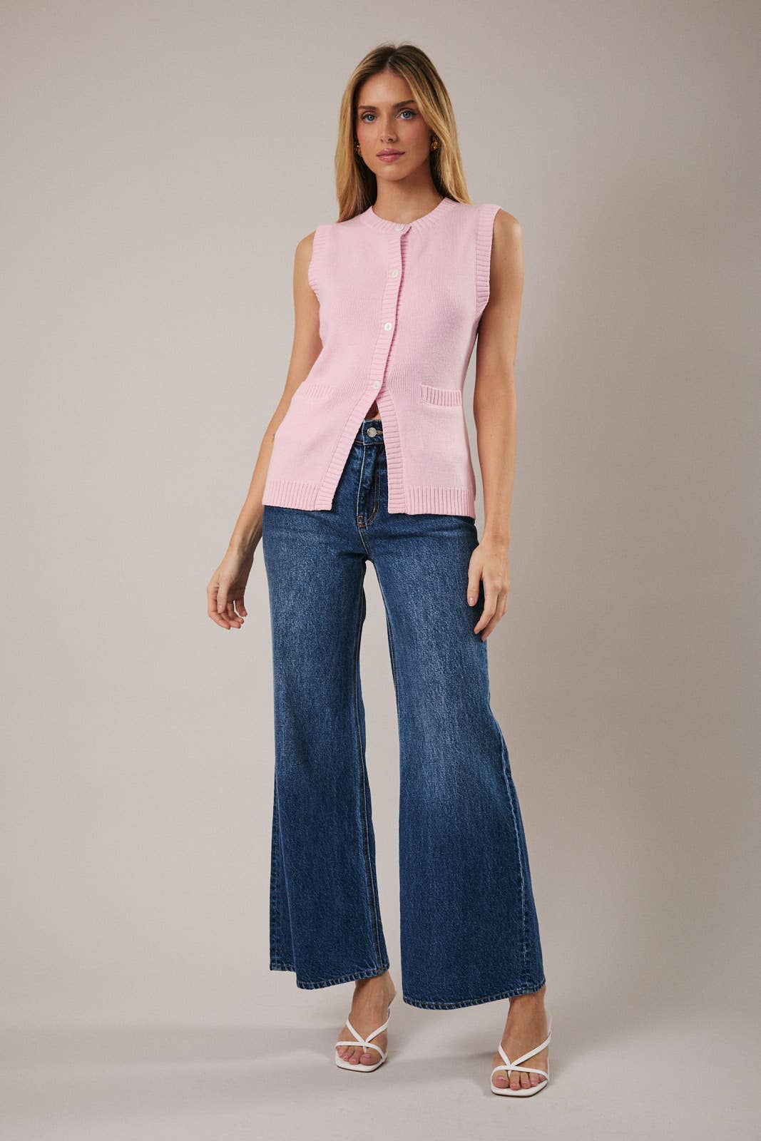 BUTTON DOWN KNIT VEST