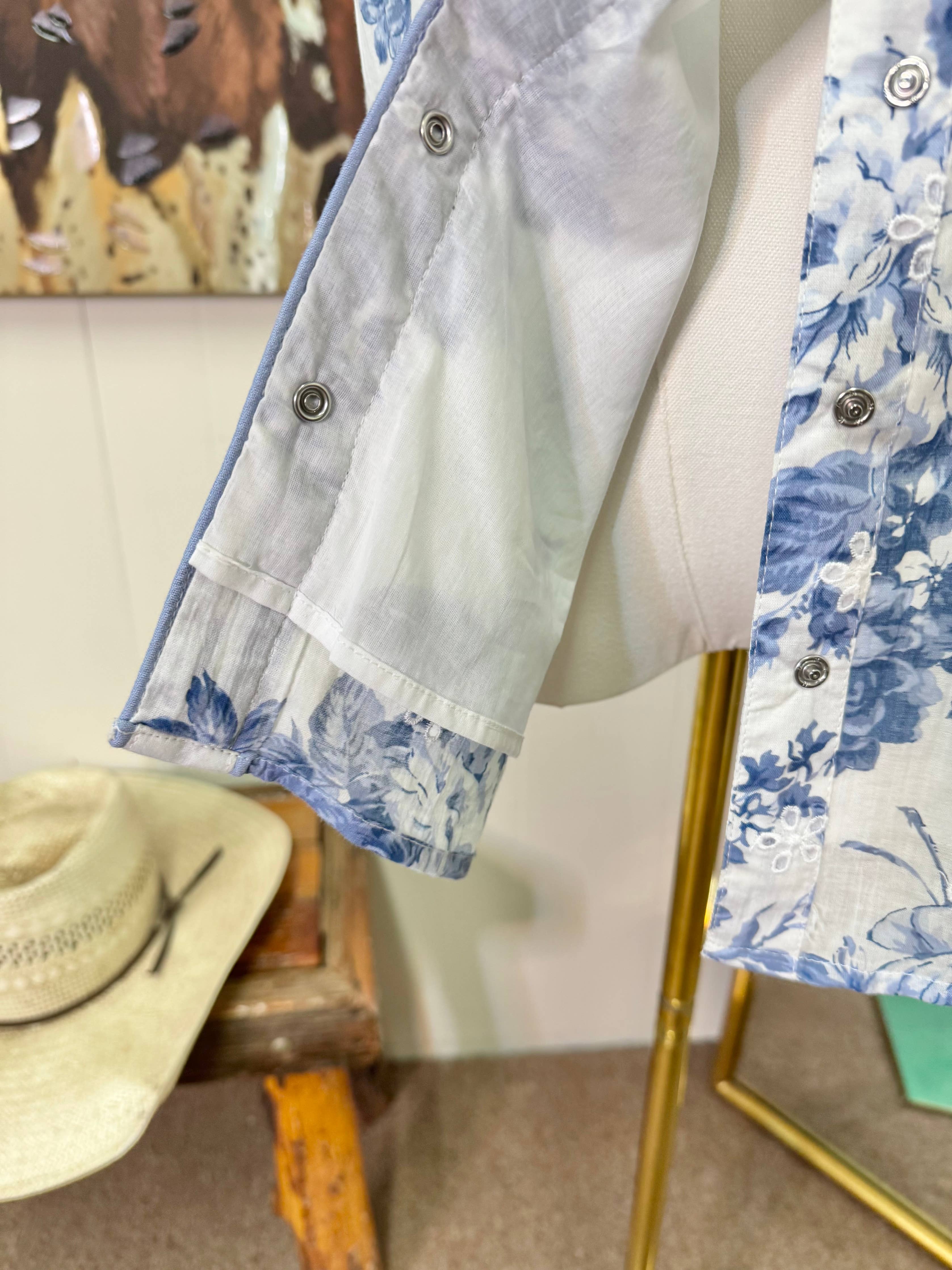 Fancy Floral Pearl Snap Western Shirt