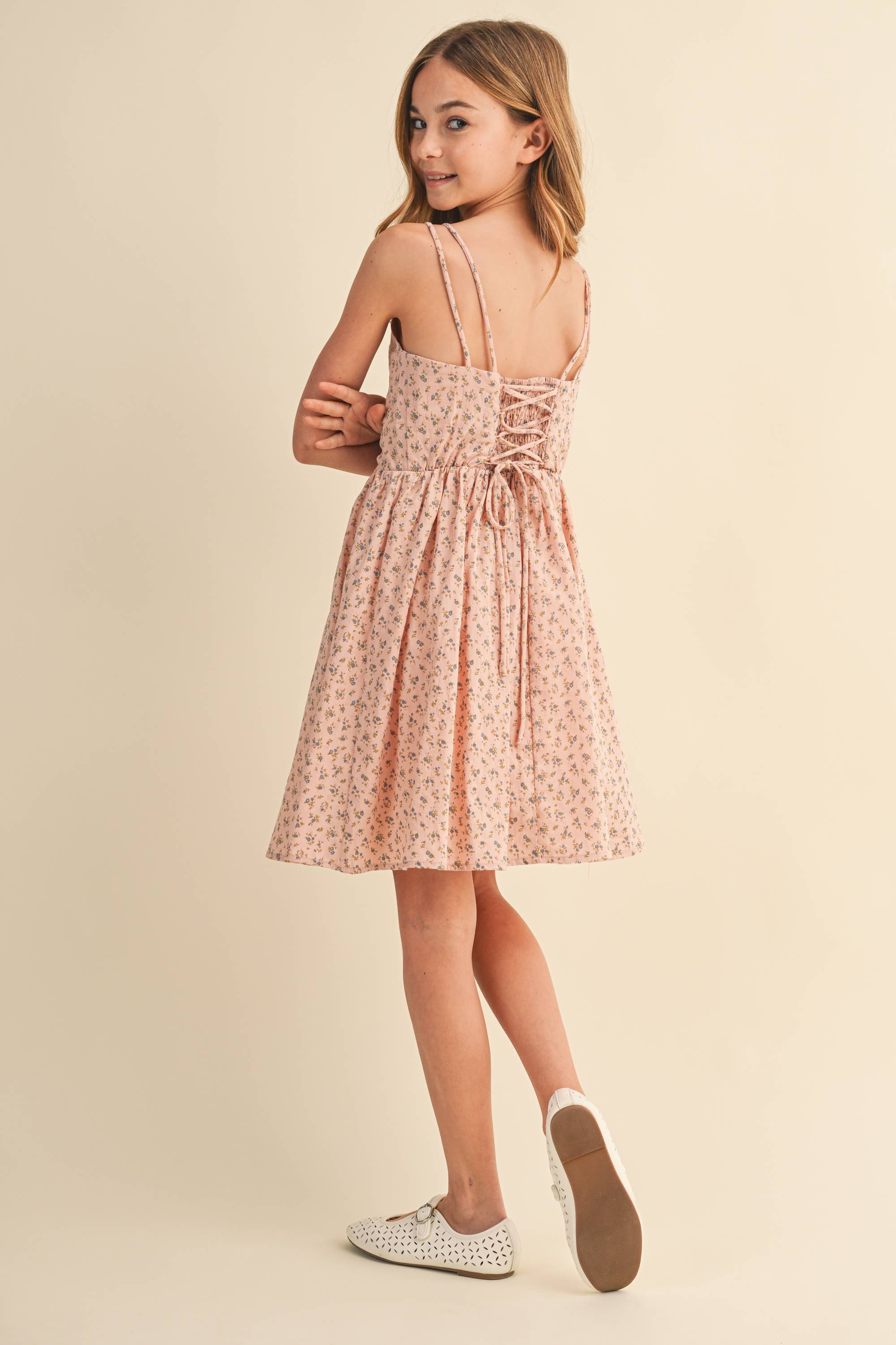TWEEN KIDS GIRLS SLEEVELSES FIT AND FLARE SUNDRESS (7-14)
