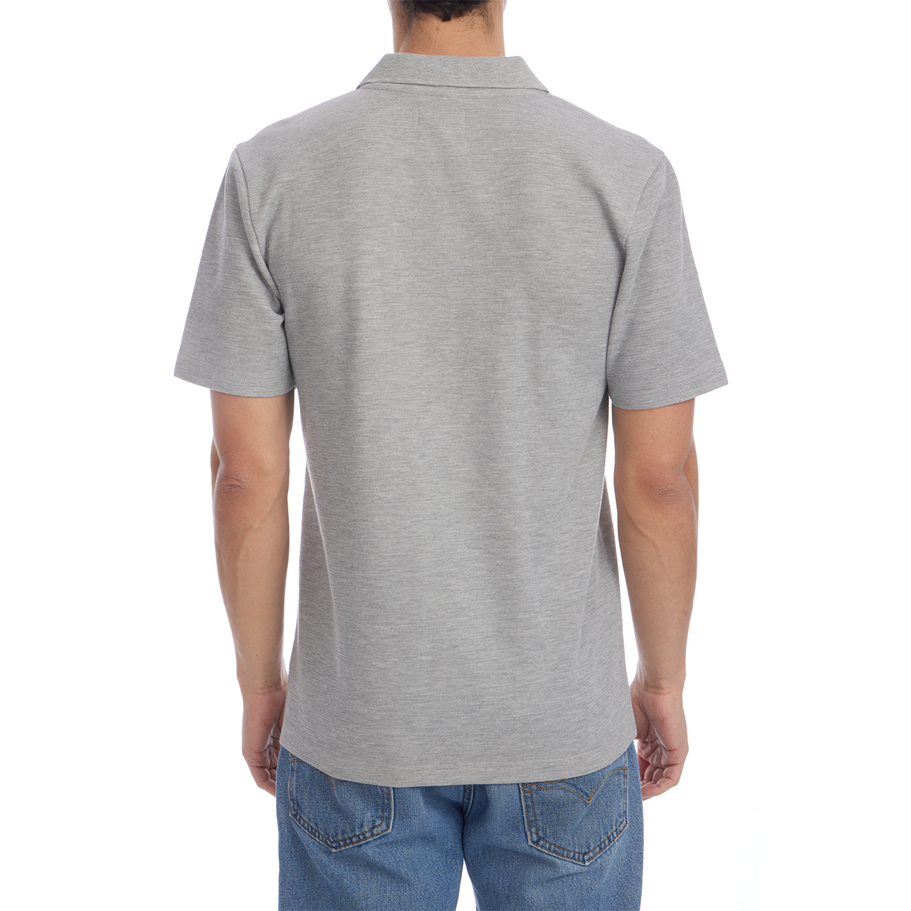 Austin Johnny Collar Short Sleeve Polo - Grey