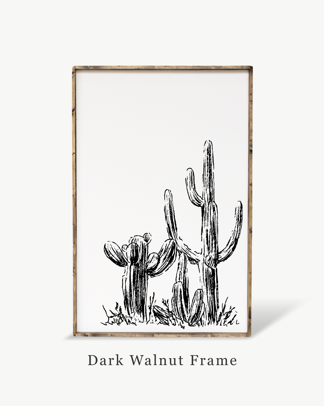 24" x 36" Western Cactus Framed Print – Boho Wall Art, Cactus Decor