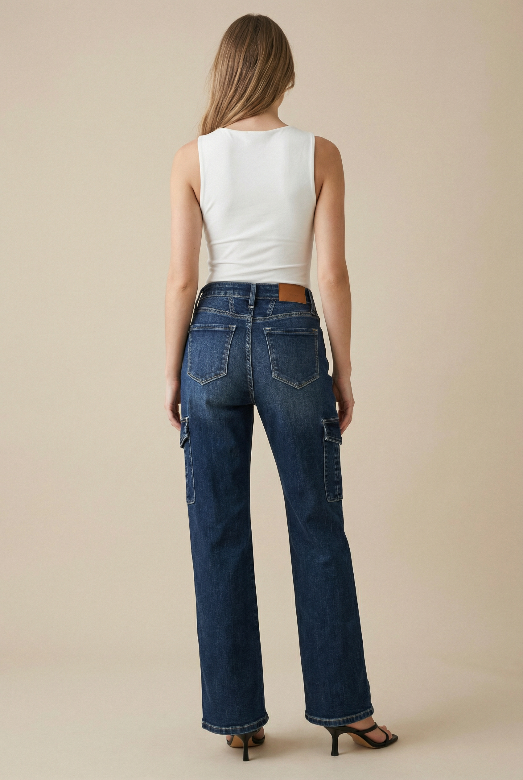HIGH RISE WIDE CARGO JEANS