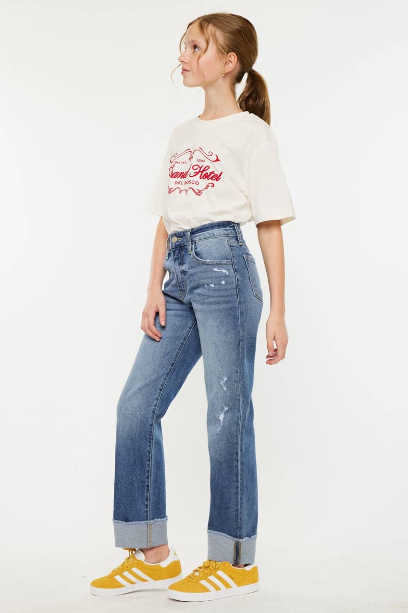 YOUTH HIGH RISE STRAIGHT JEANS