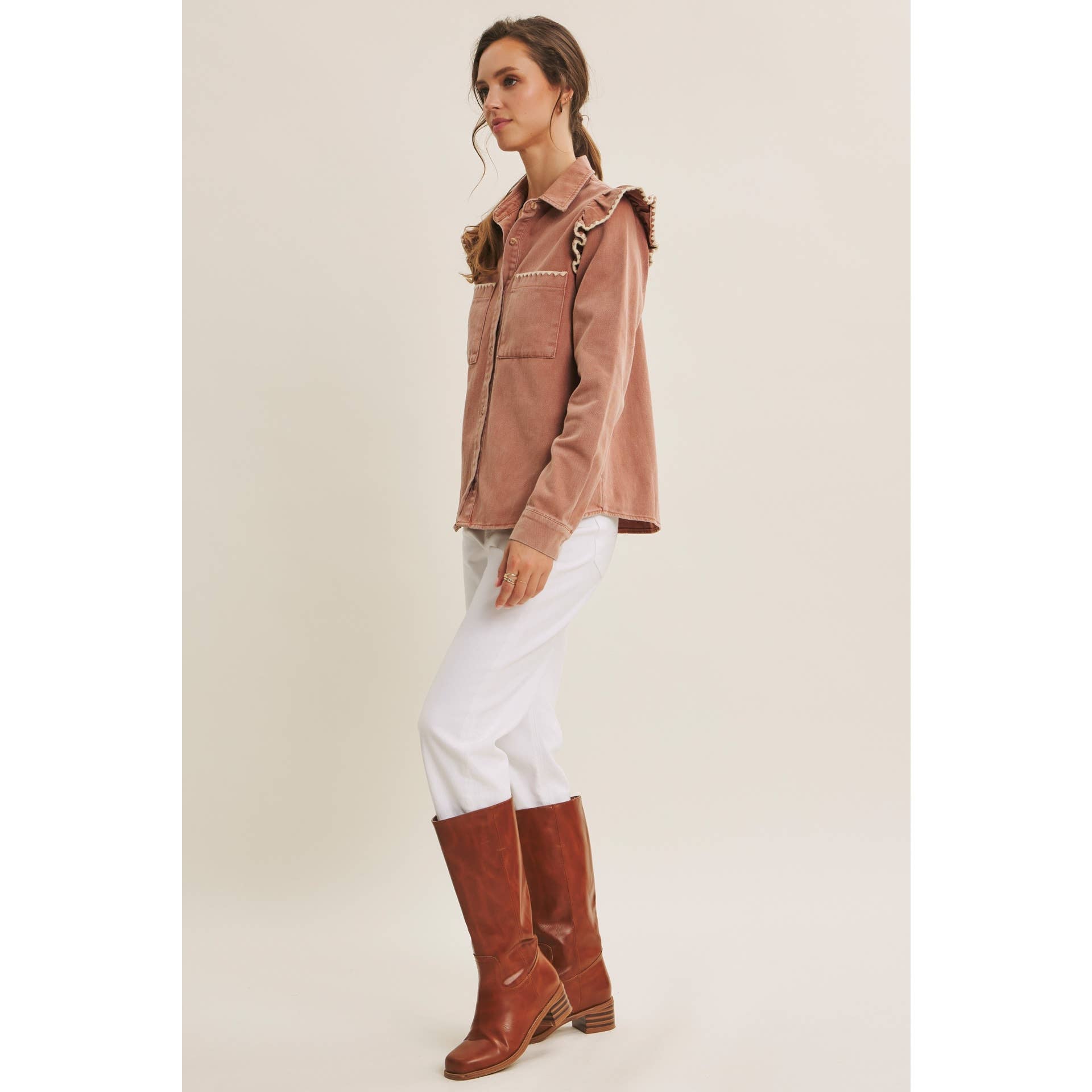 WESTERN STAPLE MINERAL-WASHED TWILL SHACKET