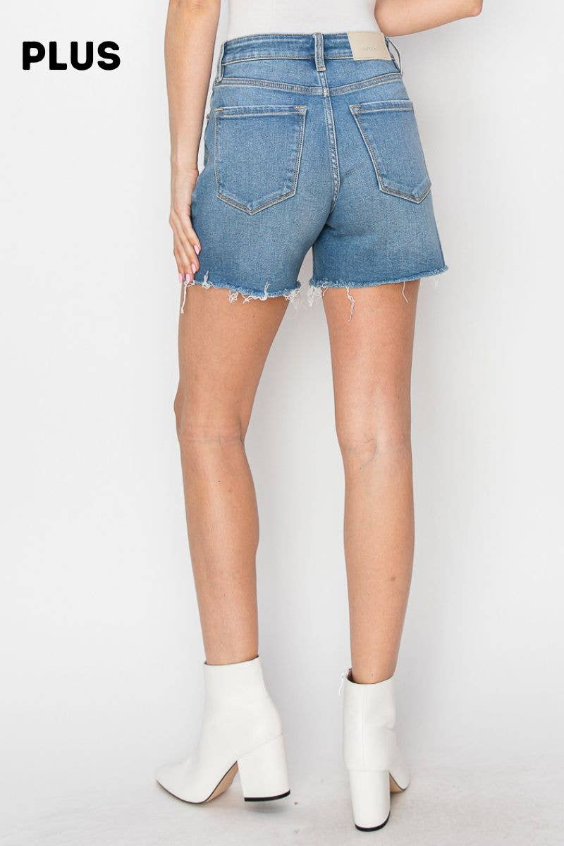 PLUS SIZE HIGH RISE MIDI SHORTS
