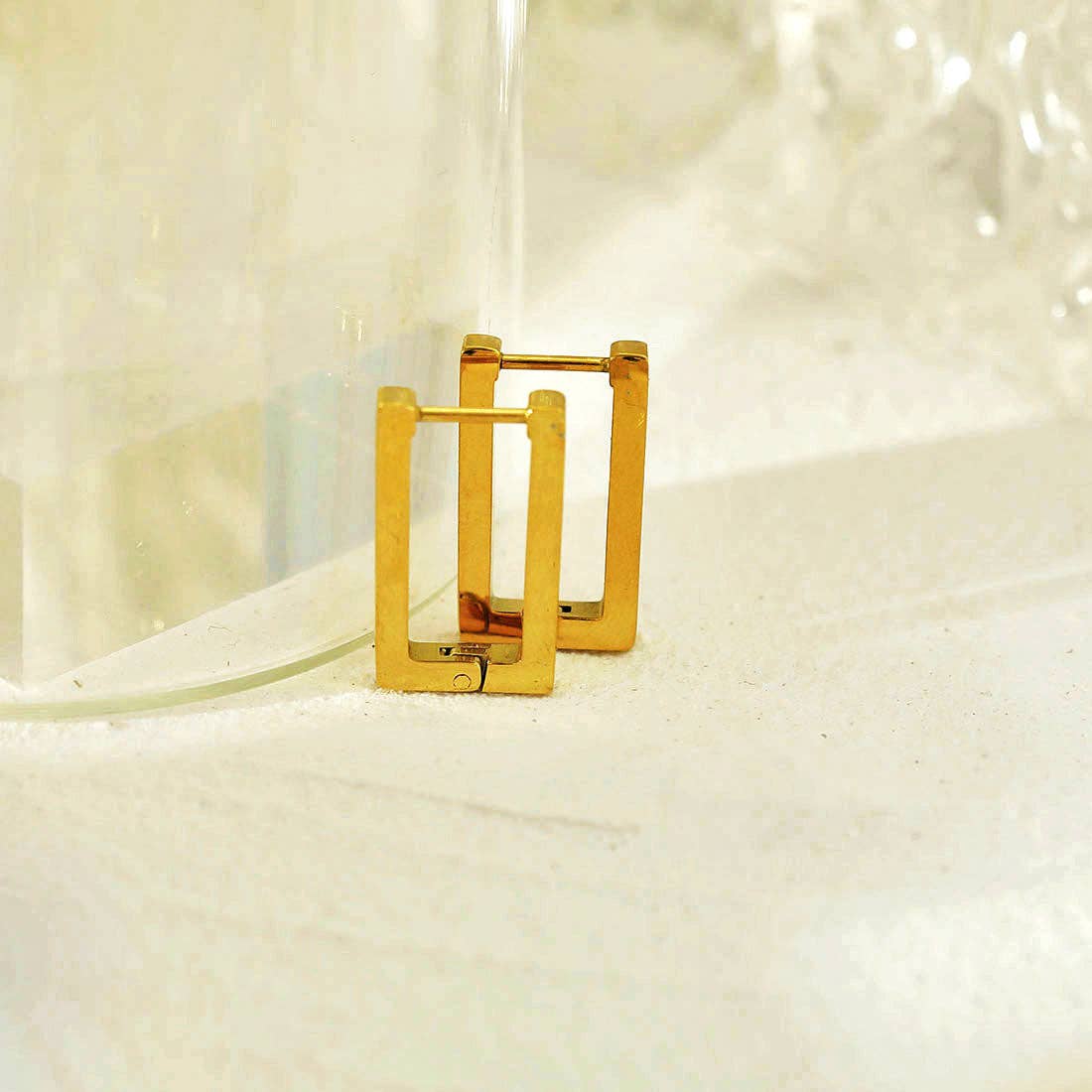 DELILAH Rectangular Mini Hoop Earrings