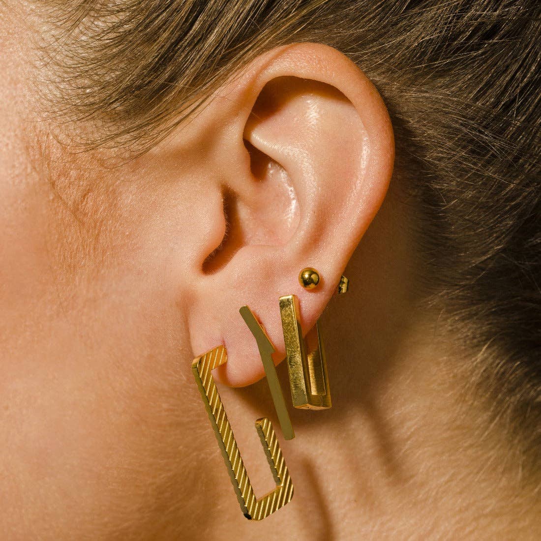 DELILAH Rectangular Mini Hoop Earrings