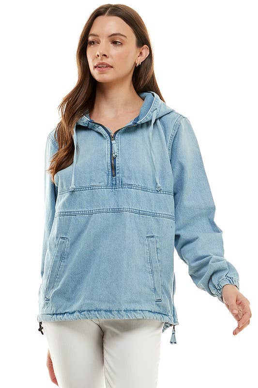 Women's Denim Jacket with Hood