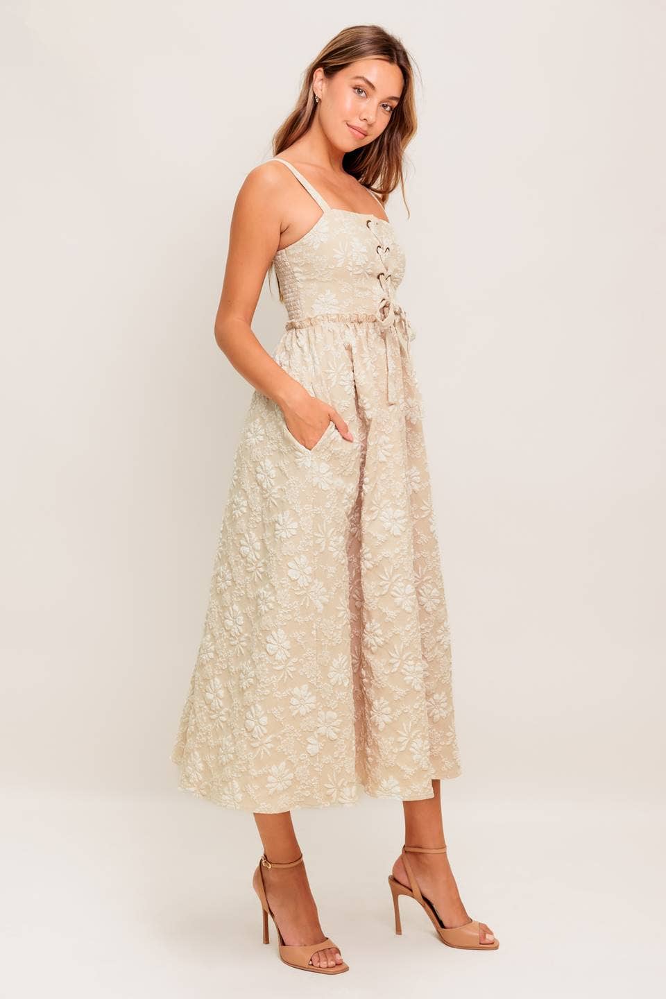 A jacquard woven midi dress