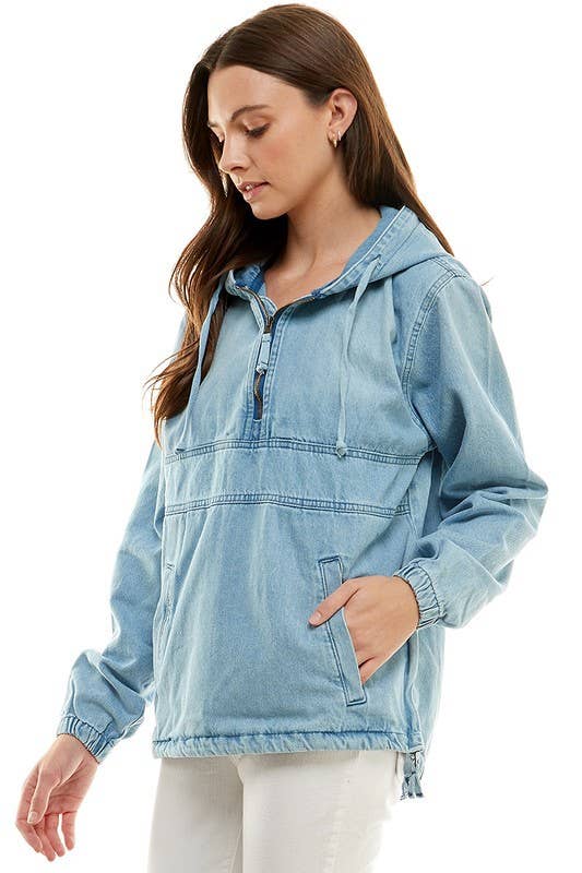 Women's Denim Jacket with Hood