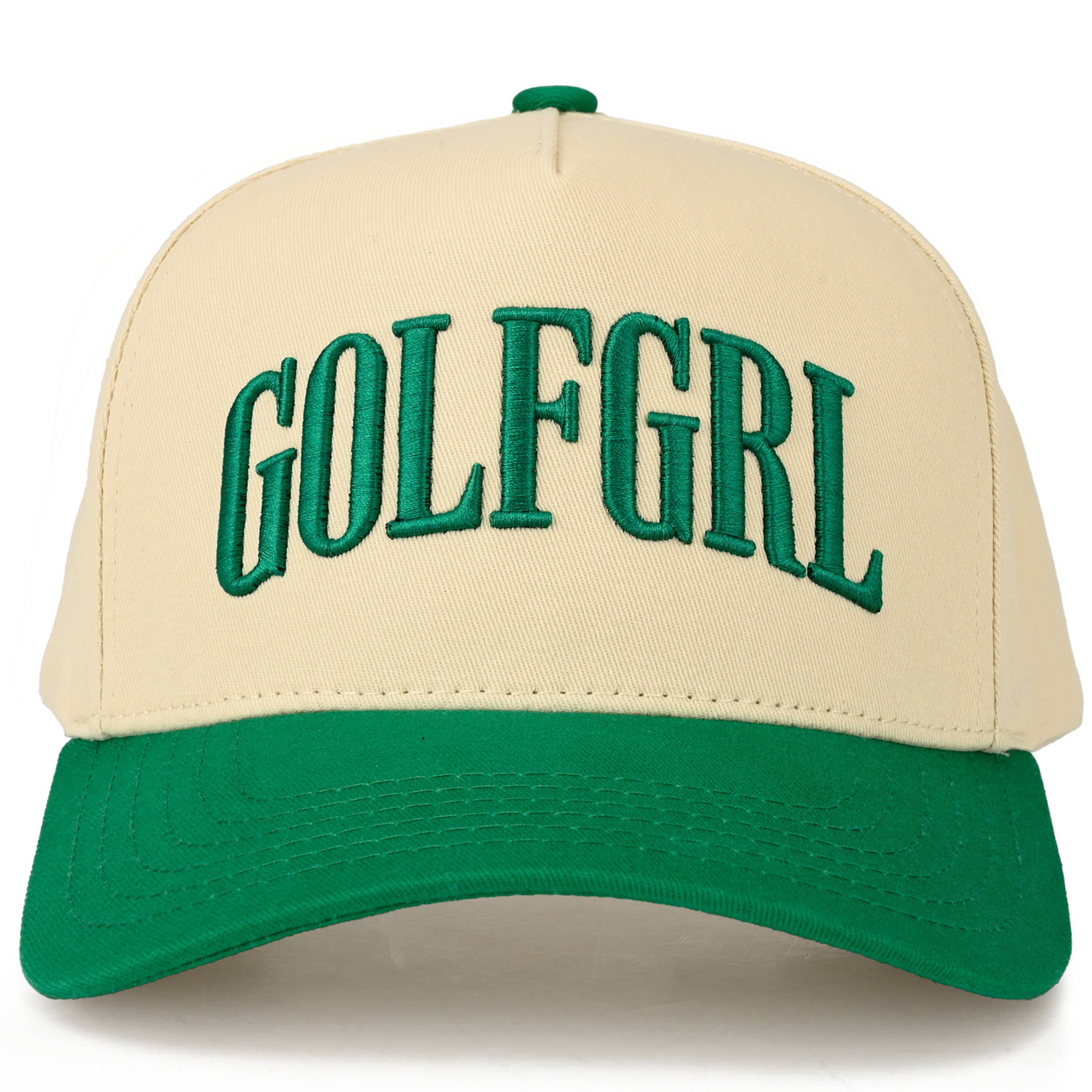 C.C GOLFGRL Letter Embroidered on Two Tone Trucker Hat