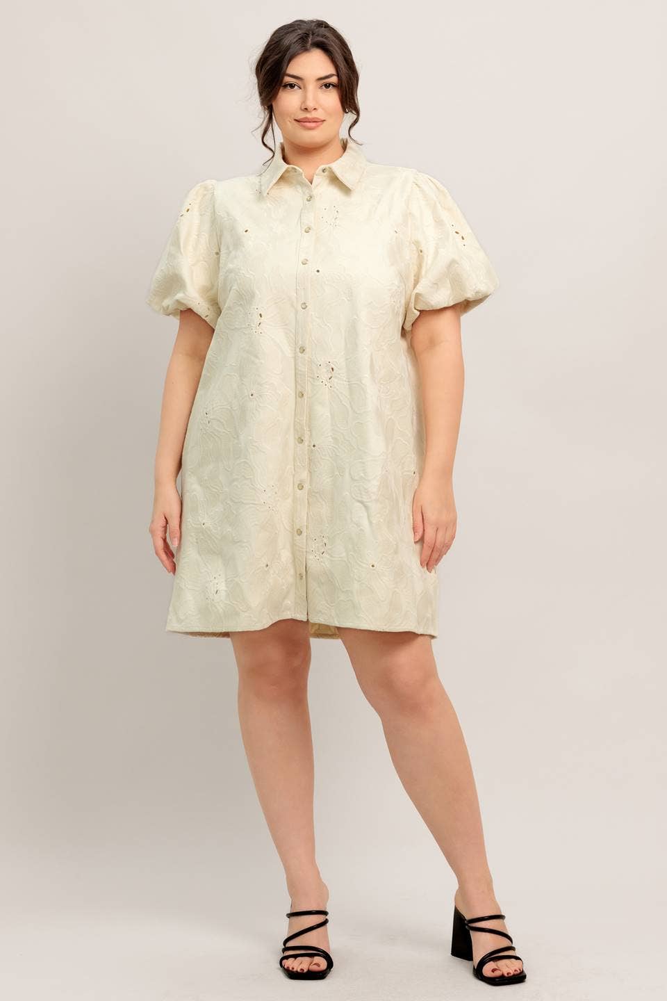 Textured woven mini dress