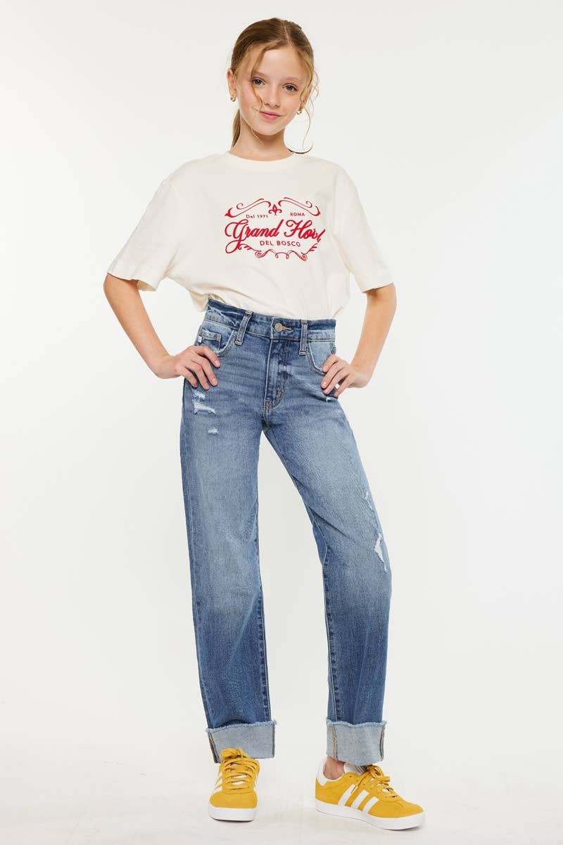 YOUTH HIGH RISE STRAIGHT JEANS