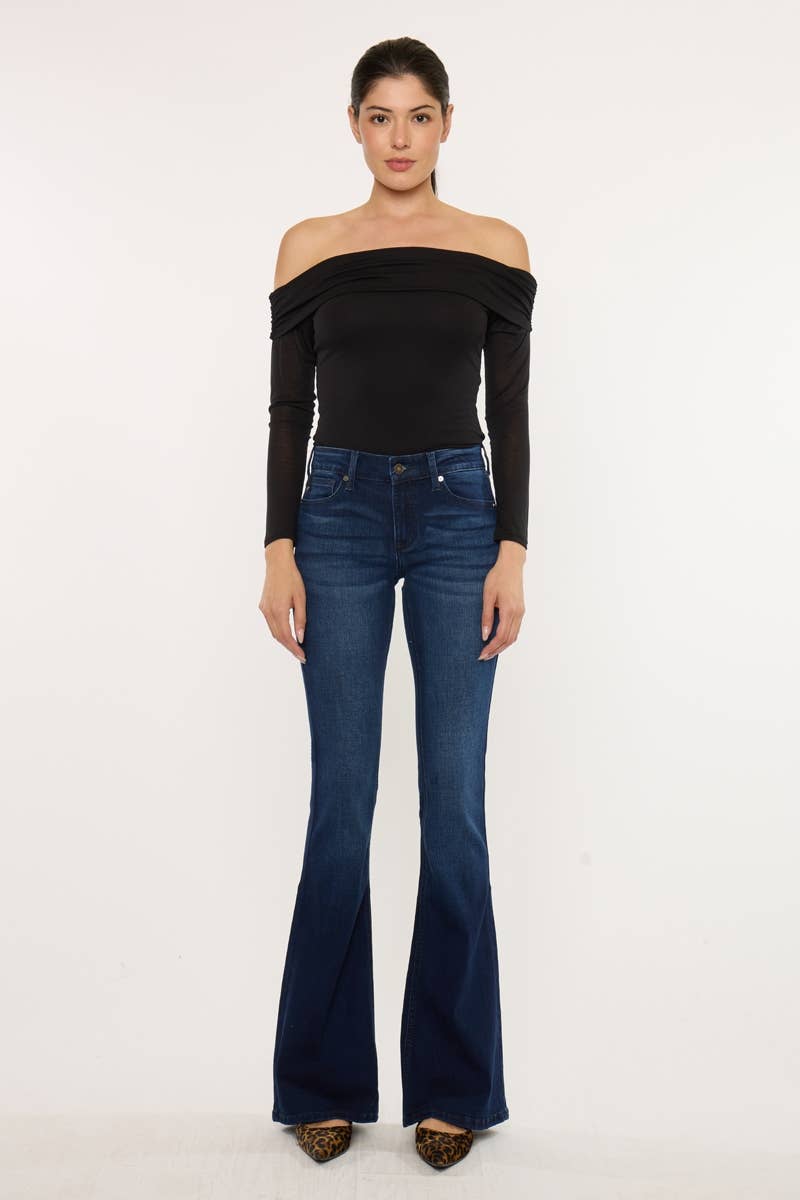 MID RISE FLARE JEANS