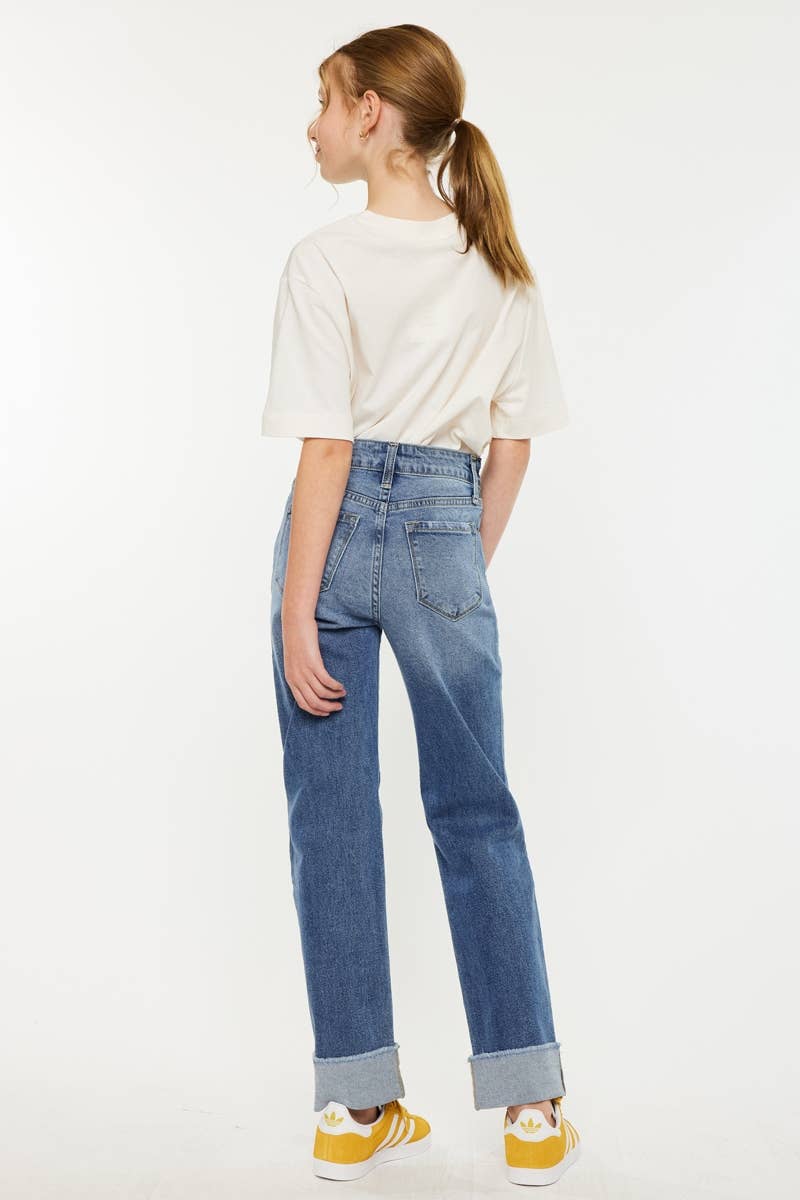 YOUTH HIGH RISE STRAIGHT JEANS