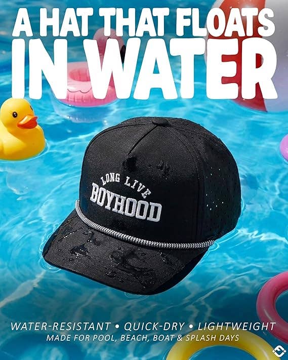 Kid's Golf Hat - Long Live Boyhood - Black