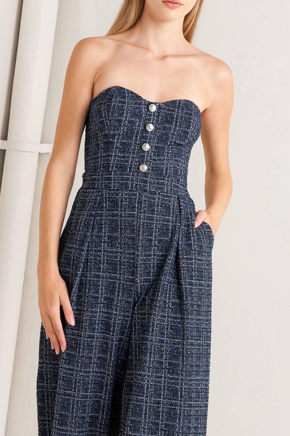 A tweed jumpsuit