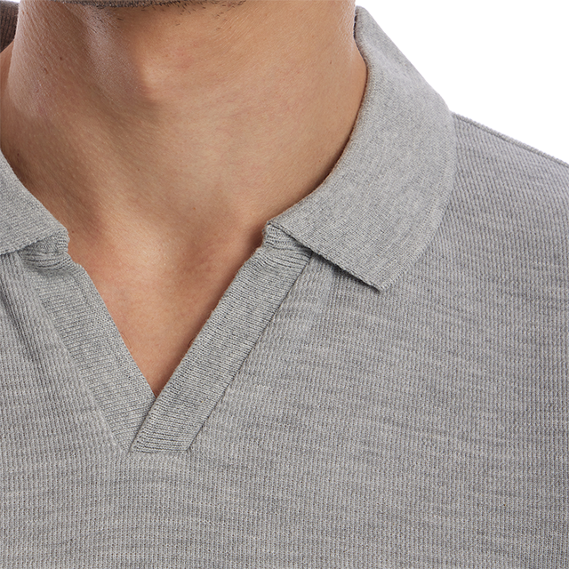 Austin Johnny Collar Short Sleeve Polo - Grey
