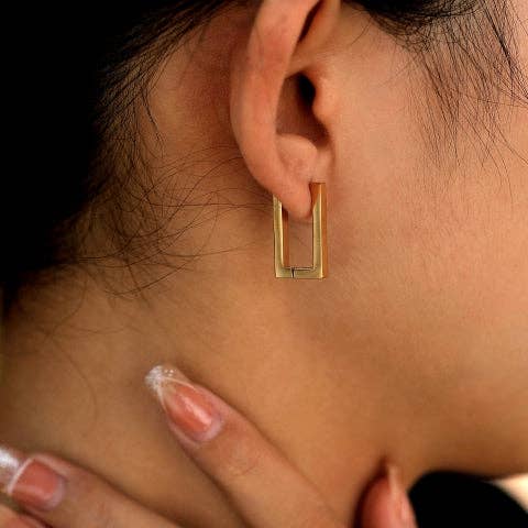 DELILAH Rectangular Mini Hoop Earrings