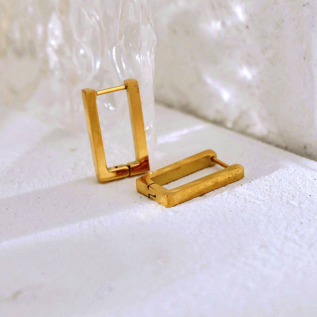 DELILAH Rectangular Mini Hoop Earrings