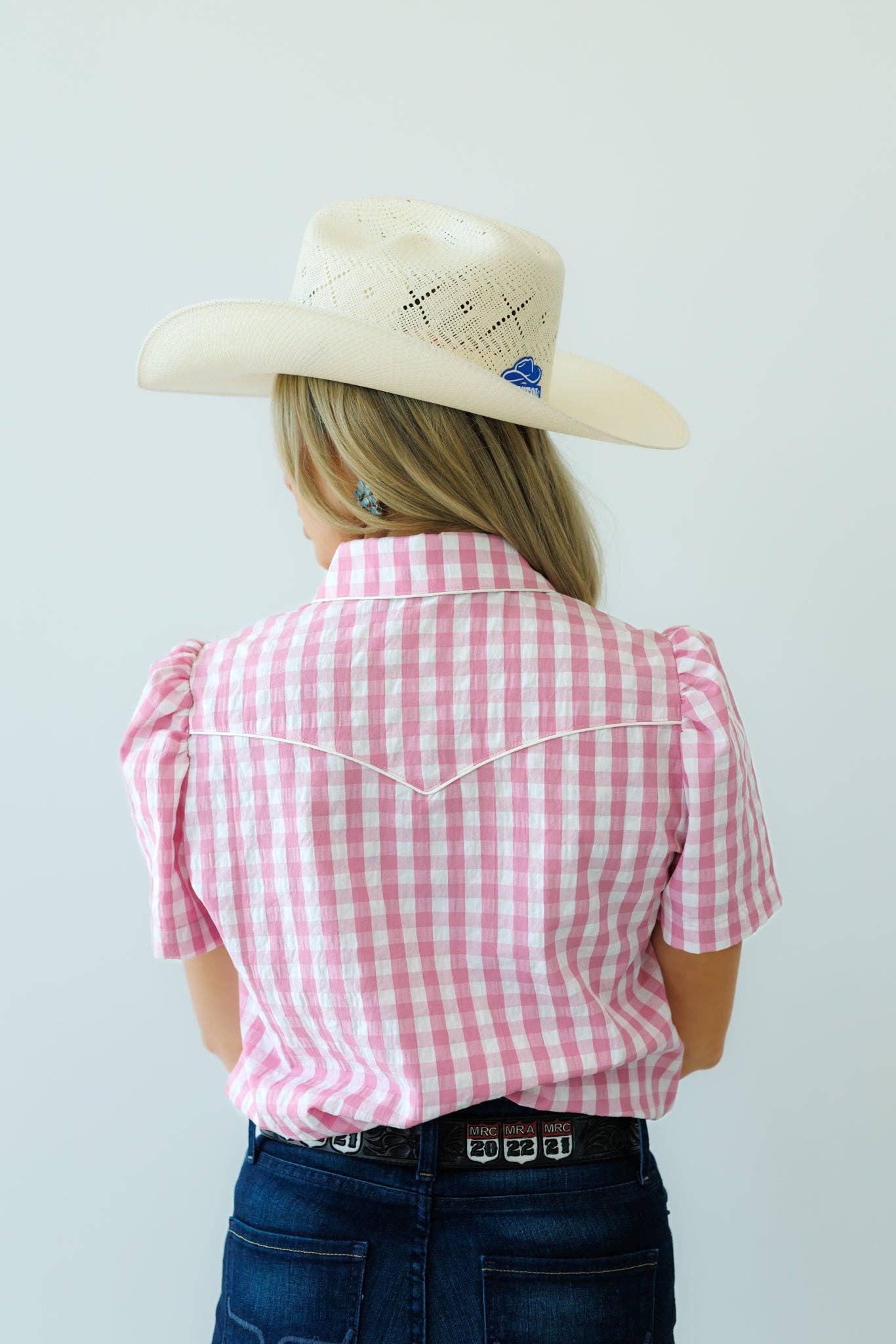 Pearl Snap Pink Gingham Western Shirt